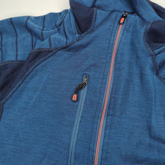 Smartwool Womens Large Merino Wool Baselayer Pullover Half Zip Blue (Read Desc) - Picture 5 of 9